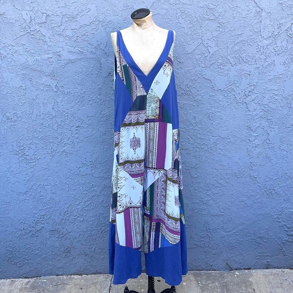 Free People Jumpsuit All Patched Up romper Size medium